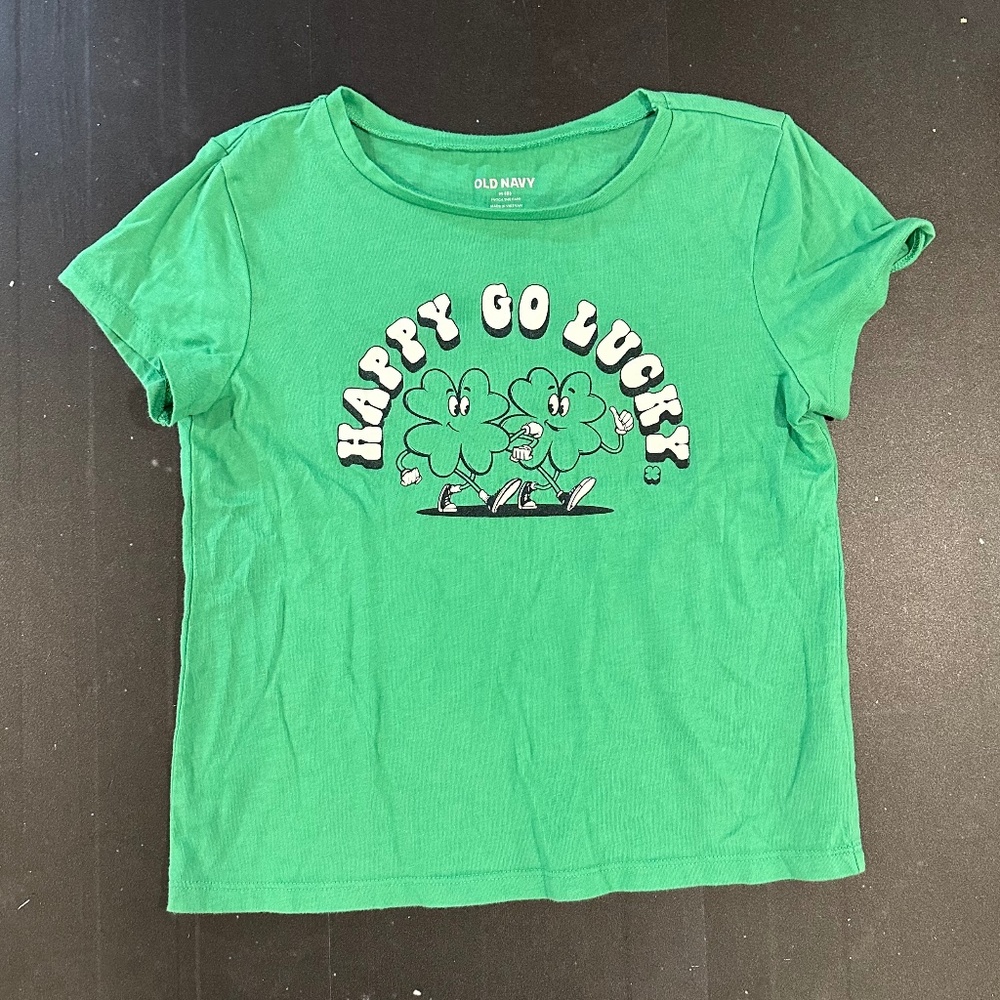 Old Navy HAPPY GO LUCKY T-Shirt sz M (8)